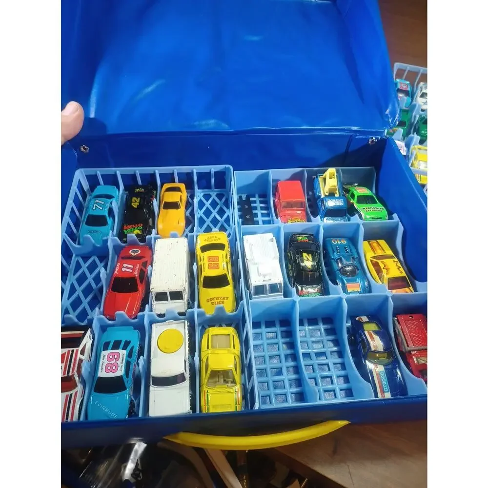 Vintage HotWheels Case W/ HotWheels Macthbox ,Kidco Cars Lot Of 34 Cars